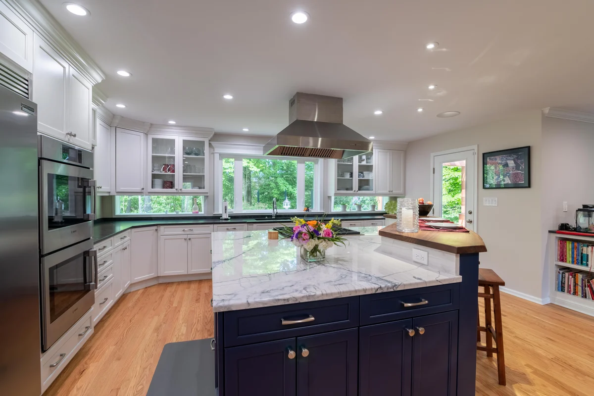 White Cabinetry with Dark Contrast