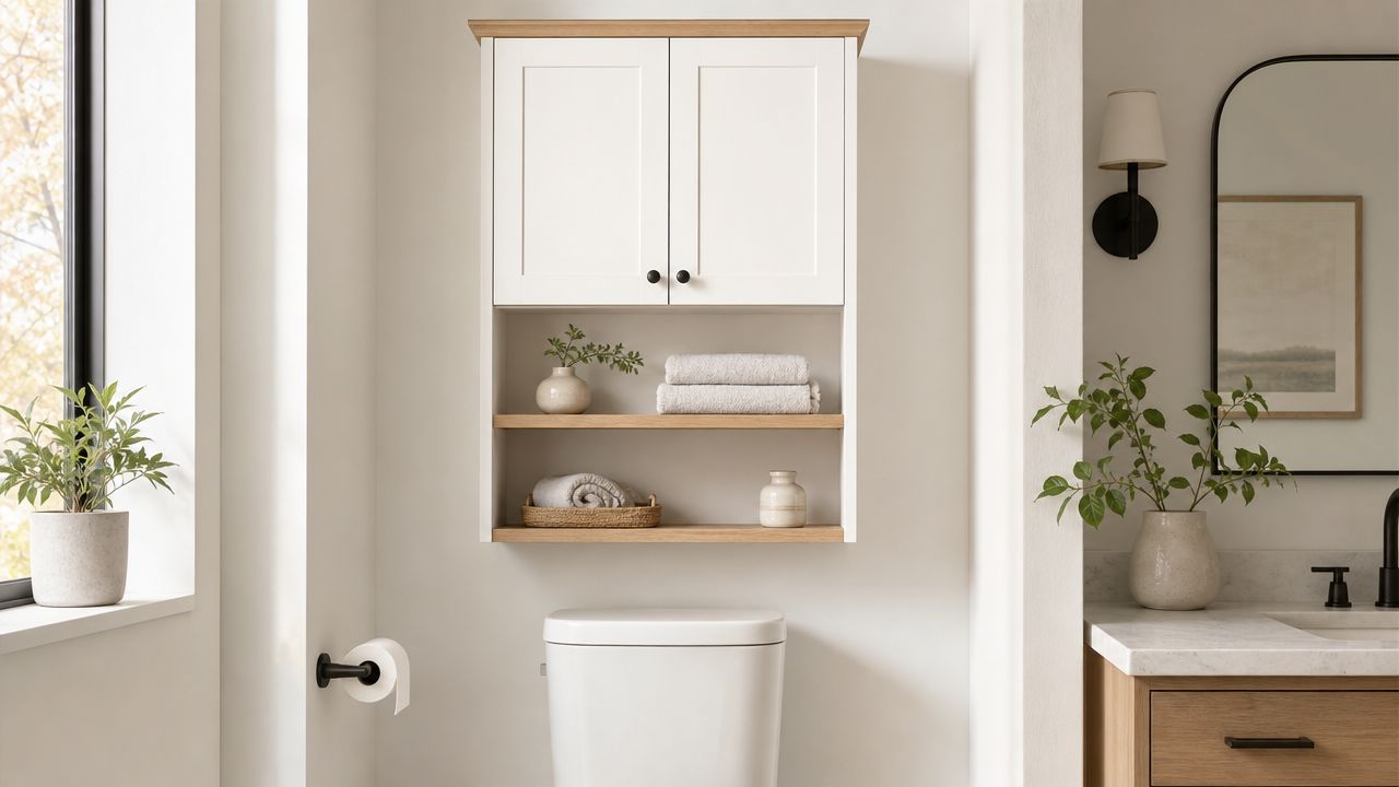 bathroom cabinet ideas over toilet